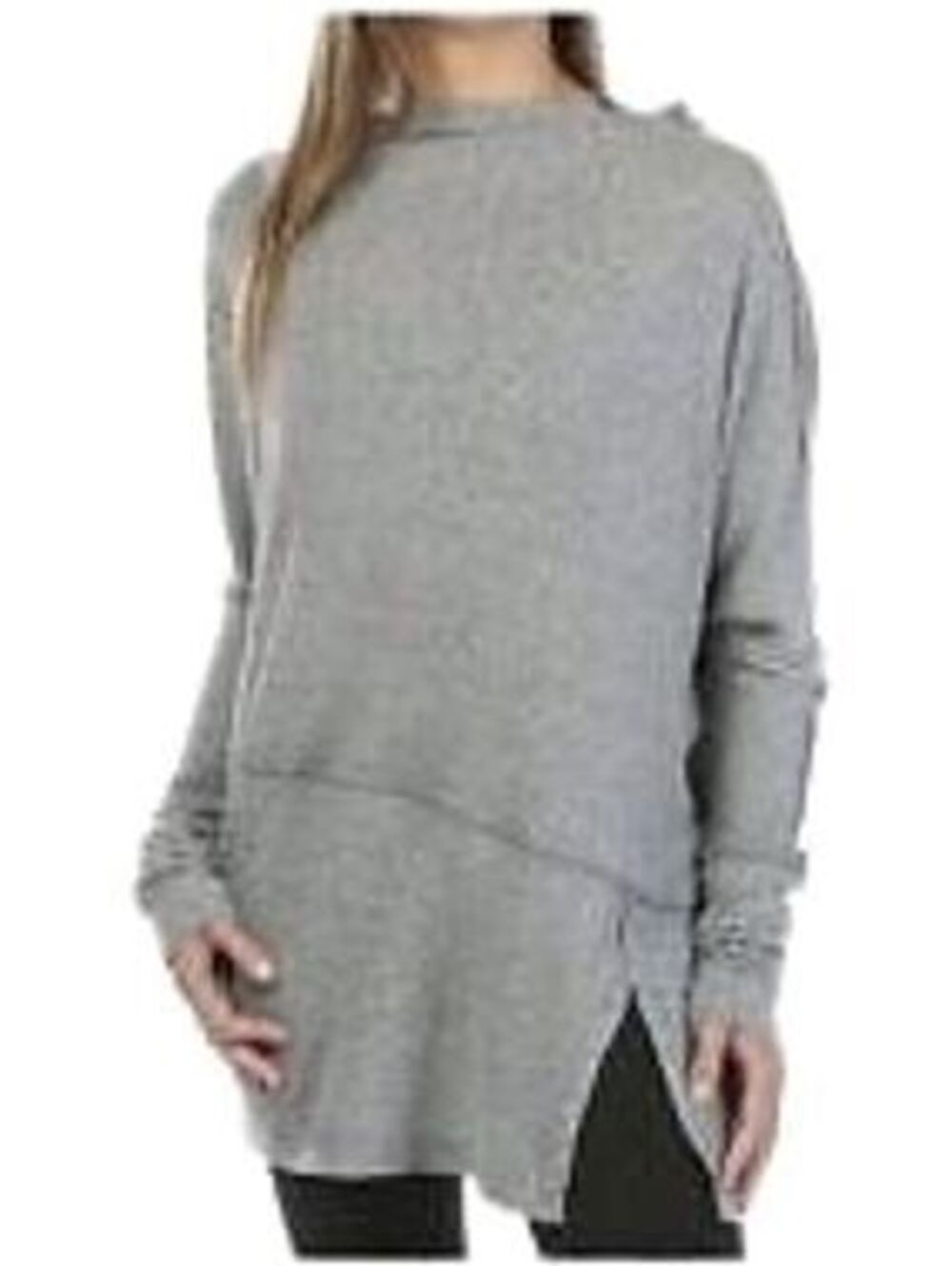 Free People We The Free North Shore Thermal Knit Tunic Gray XS Oversized Slouchy